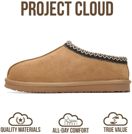 Project Cloud Mens Slippers 100% Genuine Leather with Australian Shearling Lin view 3