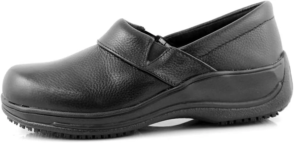 Laforst Jodie Womens Tumble Leather Work Nonslip Slip On Clogs view 2