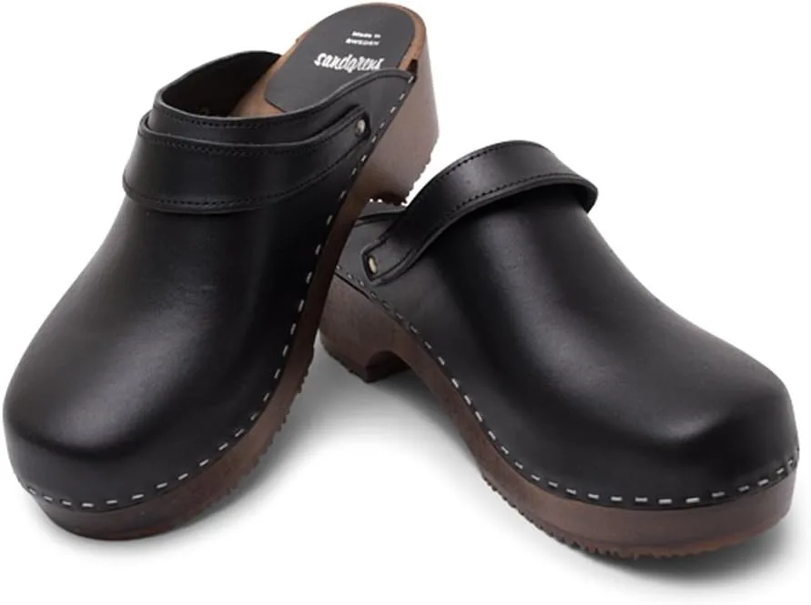 Sandgrens Handmade Swedish Wood Clogs for Men, Low Heel Mule view 2