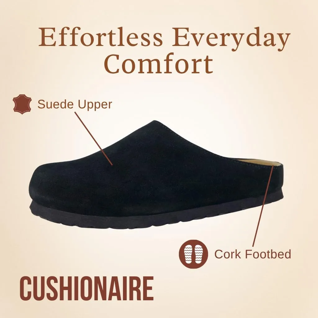 CUSHIONAIRE Lute Genuine Suede Leather Clogs for Women Indoor and Outdoor view 5
