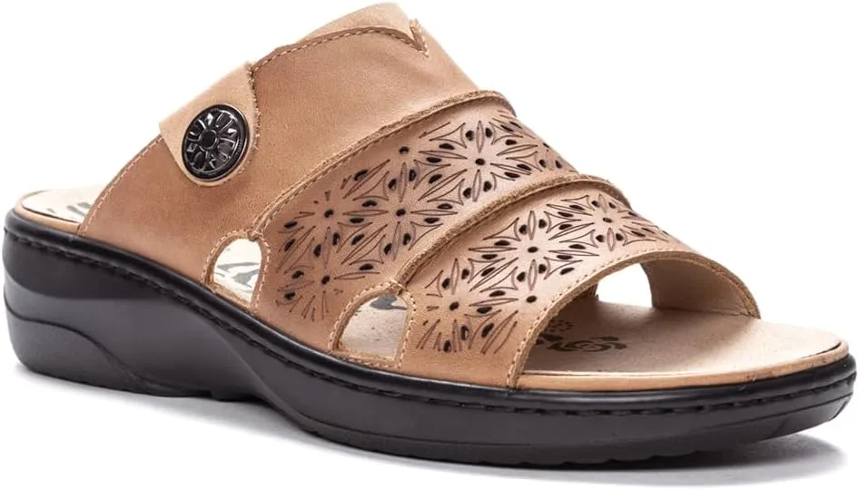 Propet Womens Gertie Cut-Outs Slide Casual Sandals Casual Low Heel 1-2" view 2