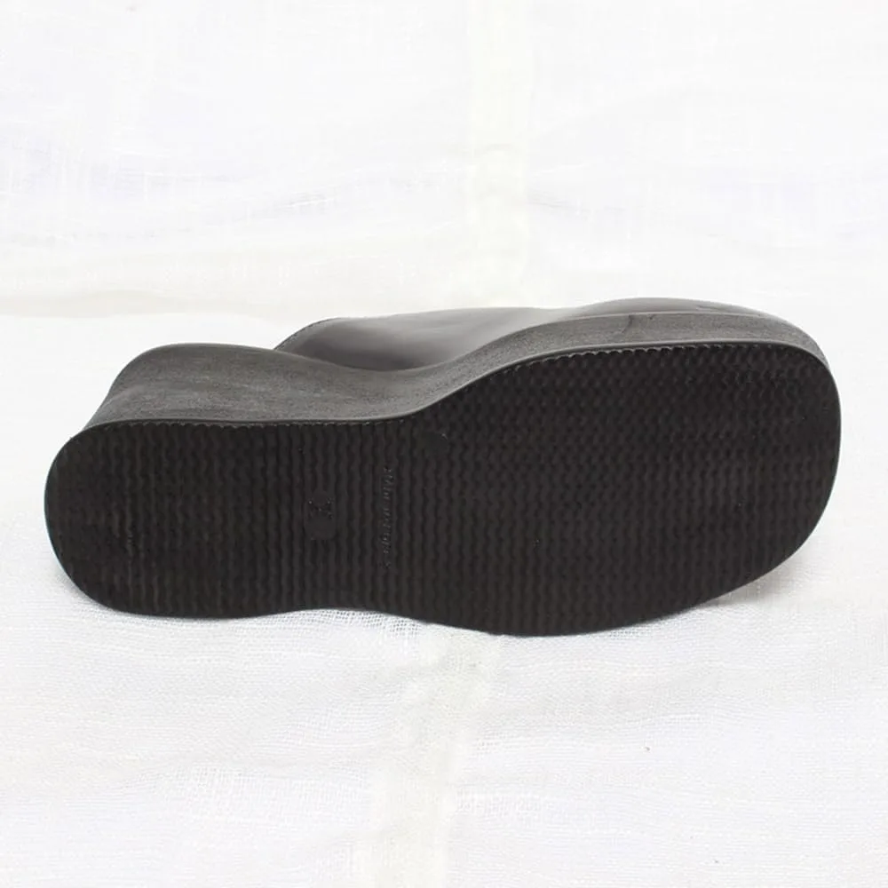 epdavin Women's Closed Toe Platform High Heel Slip On Backless Clogs Slides Mu view 5