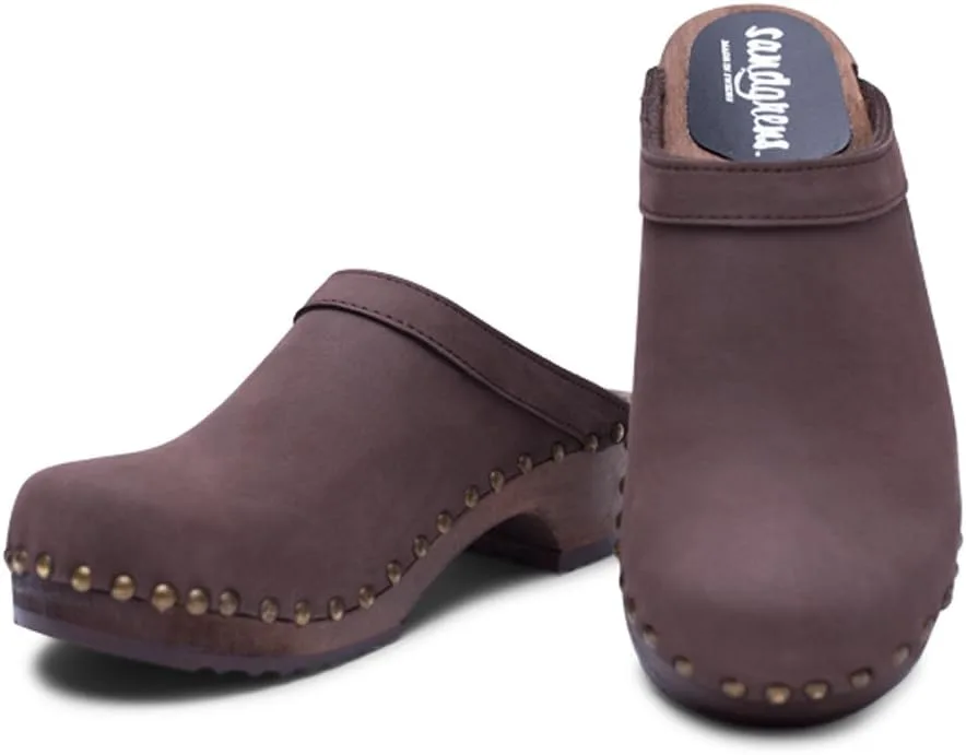 Sandgrens Handmade Swedish Wood Clogs for Women, Low Heel Mule view 2