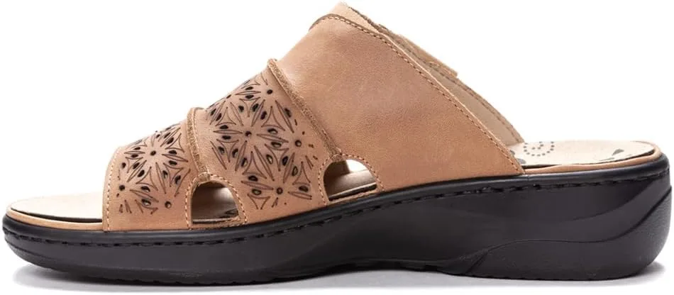 Propet Womens Gertie Cut-Outs Slide Casual Sandals Casual Low Heel 1-2" view 3