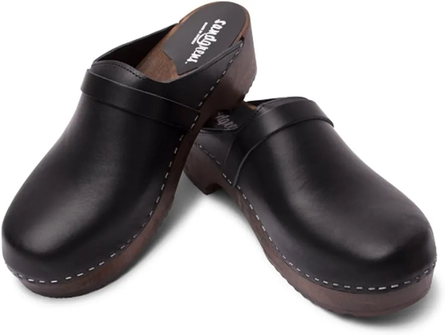 Sandgrens Handmade Swedish Wood Clogs for Men, Low Heel Mule view 2