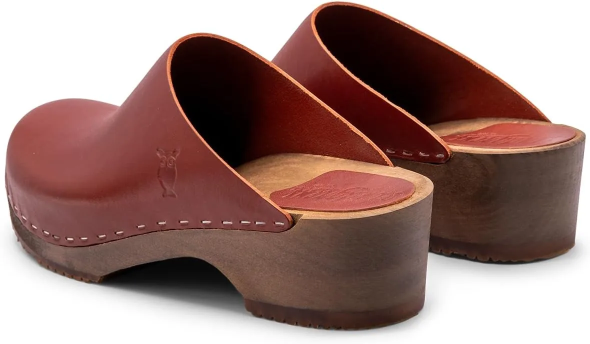 Sandgrens Handmade Swedish Wood Clogs for Women, Low Heel Mule view 6