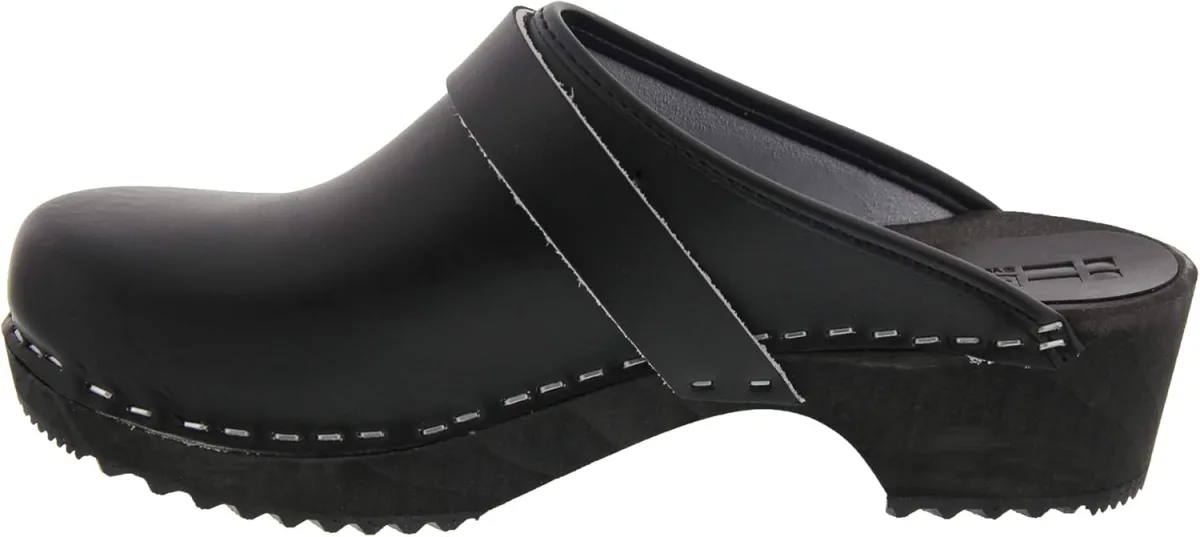 Bjork Maja Wood Open Back Leather Clogs view 3