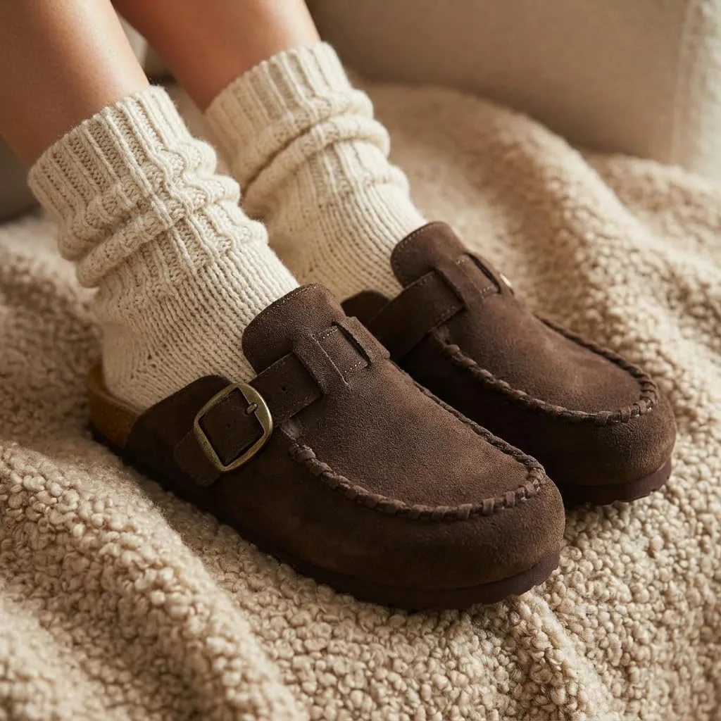 CUSHIONAIRE Canoe Genuine Suede Clogs for Women Footwear with Moc Toe Design view 6