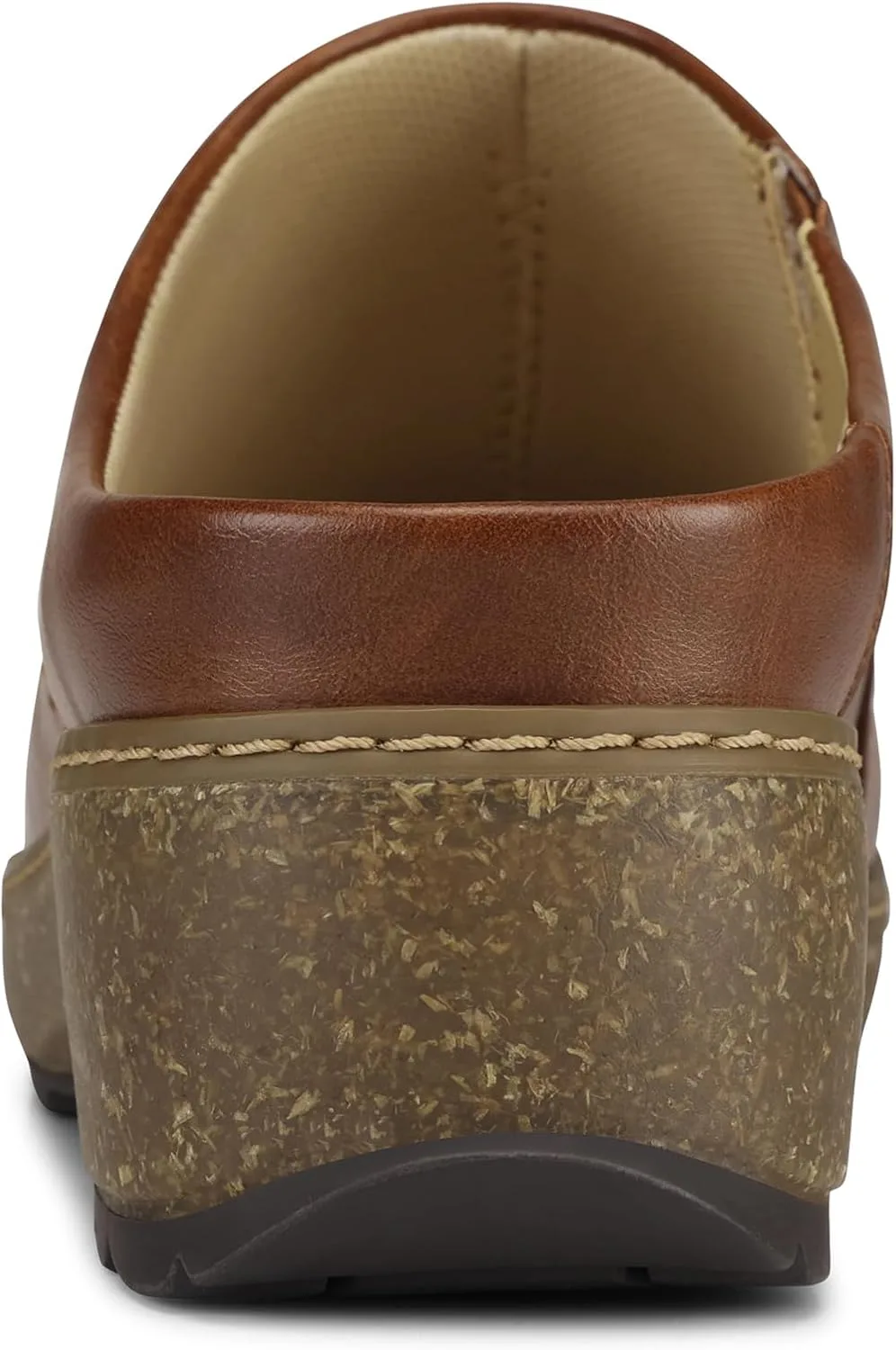 SHIBEVER Clogs for Women Mules Shoes Leather Slip On Clog Closed Toe Comfortab view 5