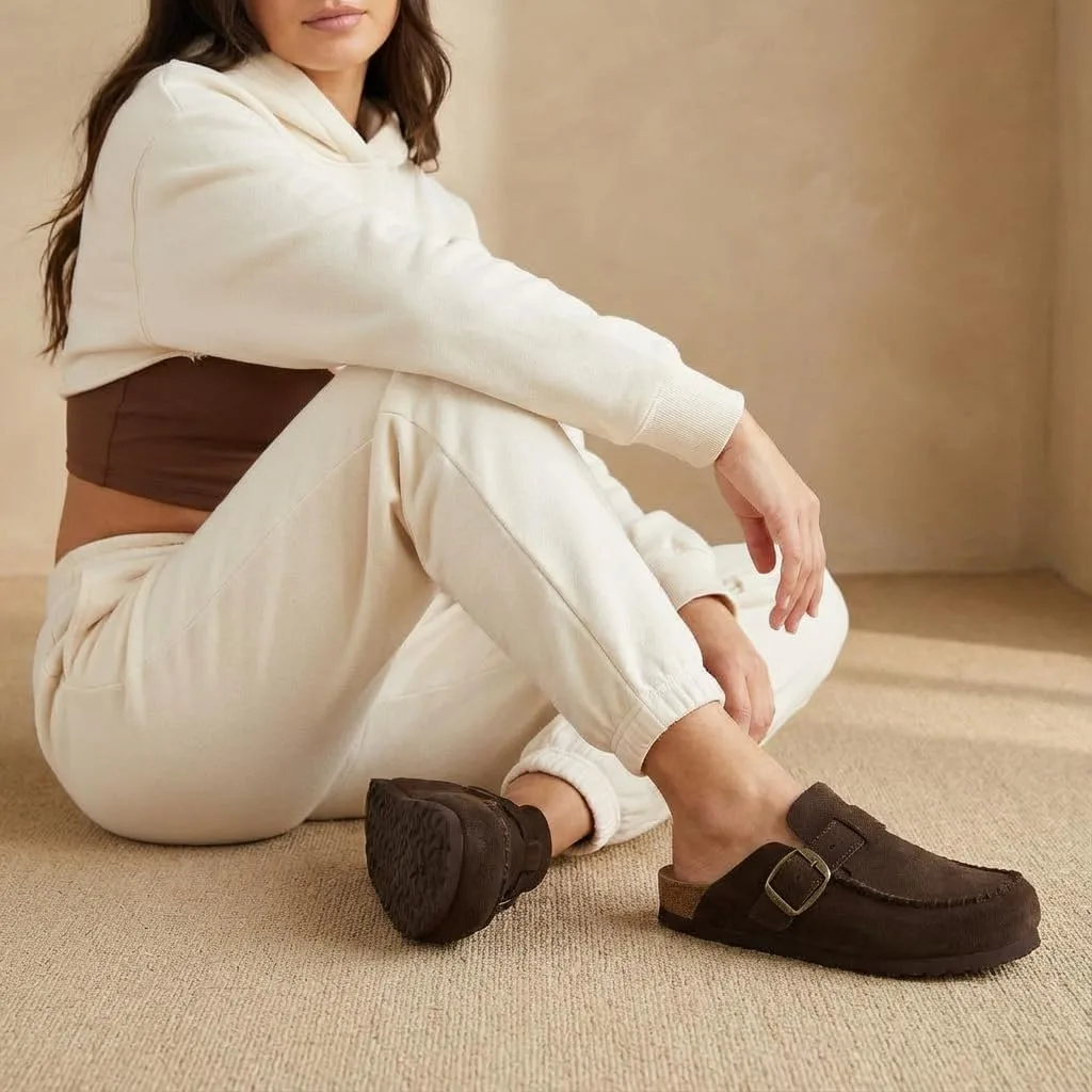 CUSHIONAIRE Canoe Genuine Suede Clogs for Women Footwear with Moc Toe Design view 3