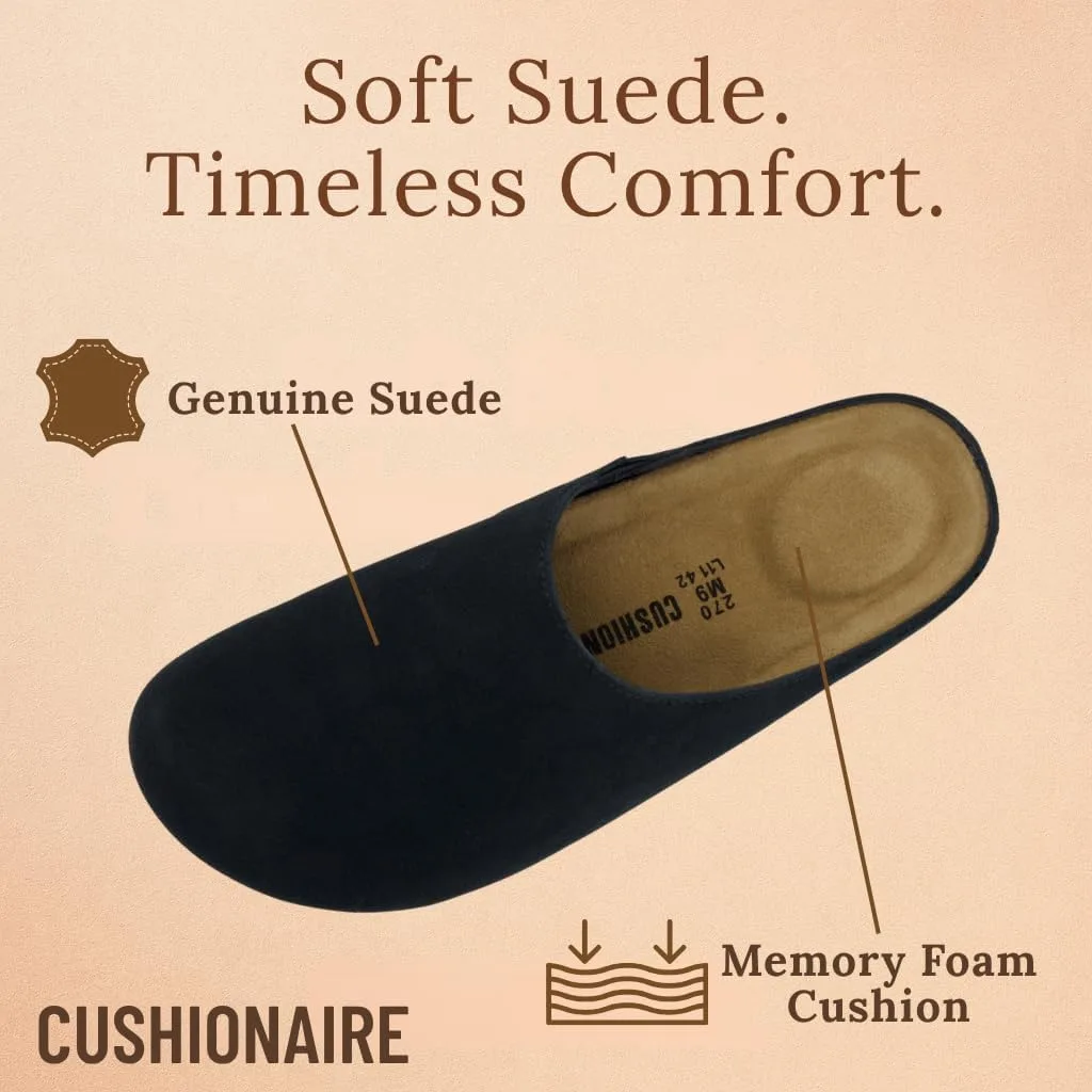 CUSHIONAIRE Heath Genuine Suede Leather Mens Clogs with Memory Foam Comfort, E view 5