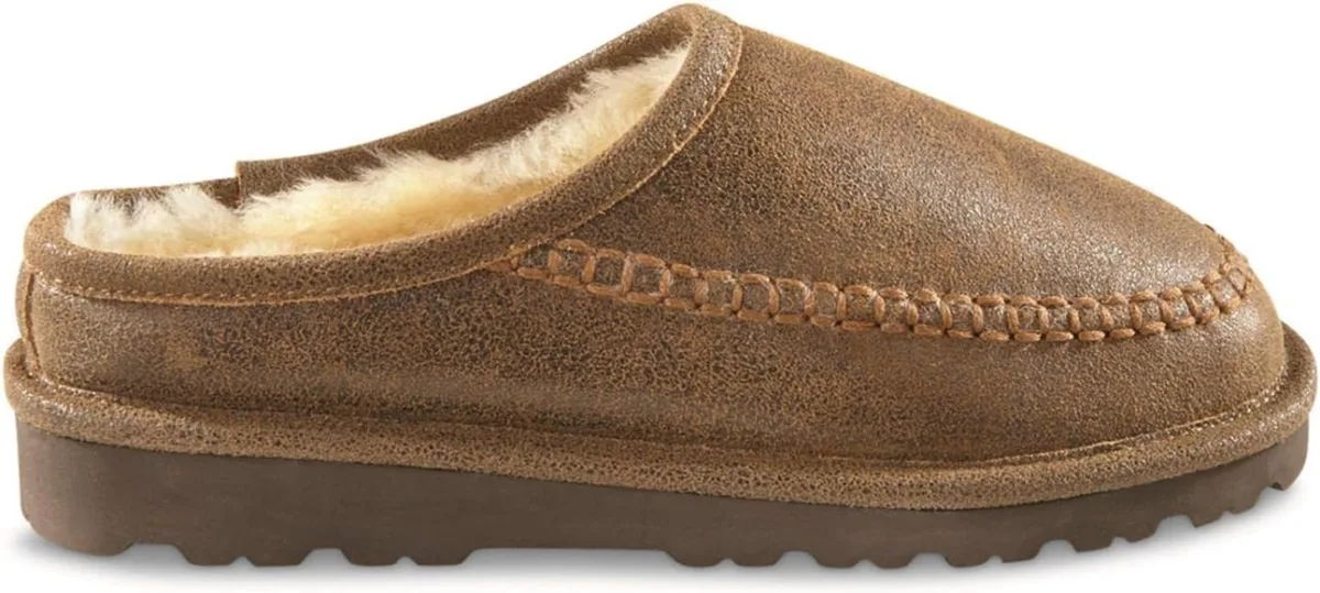 Guide Gear Double-Face Shearling Mens Clog Slippers, Leather, Fur-Lined, Warm view 3