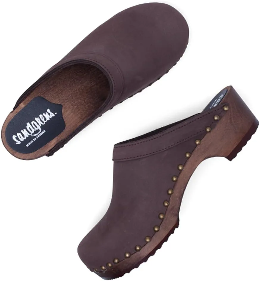 Sandgrens Handmade Swedish Wood Clogs for Women, Low Heel Mule view 3