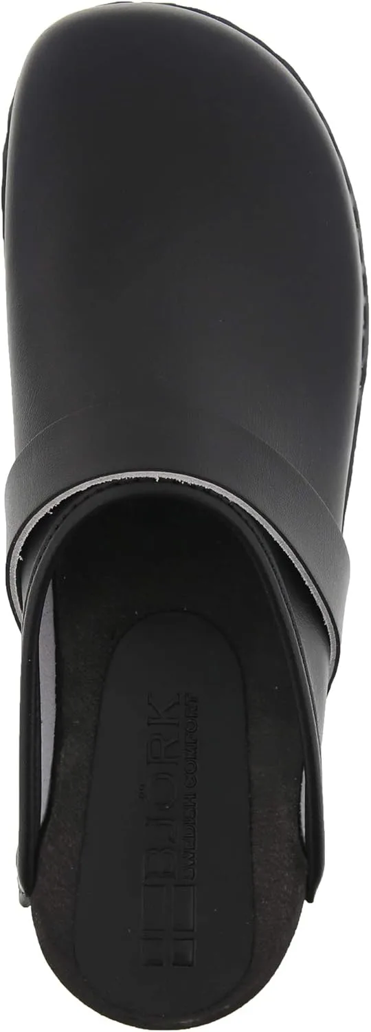 Bjork Maja Wood Open Back Leather Clogs view 6