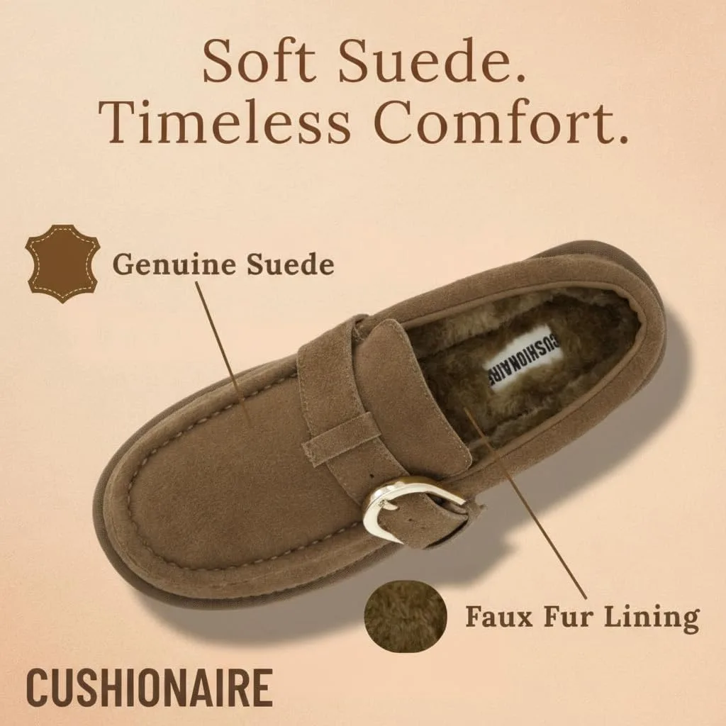 CUSHIONAIRE Origin Genuine Suede Mule Clogs for Women, Cozy Slip-On Moc Toe Lo view 5