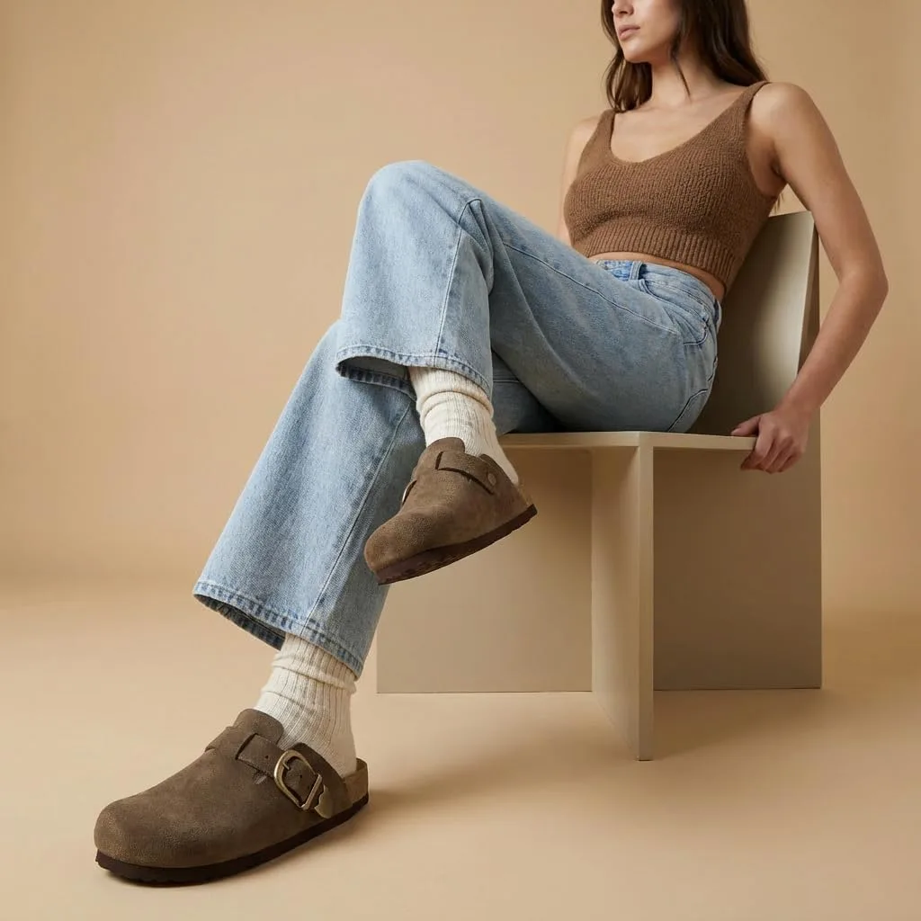 CUSHIONAIRE Hamlet Genuine Leather Suede Clogs for Women, Slip On Shoes with D view 2