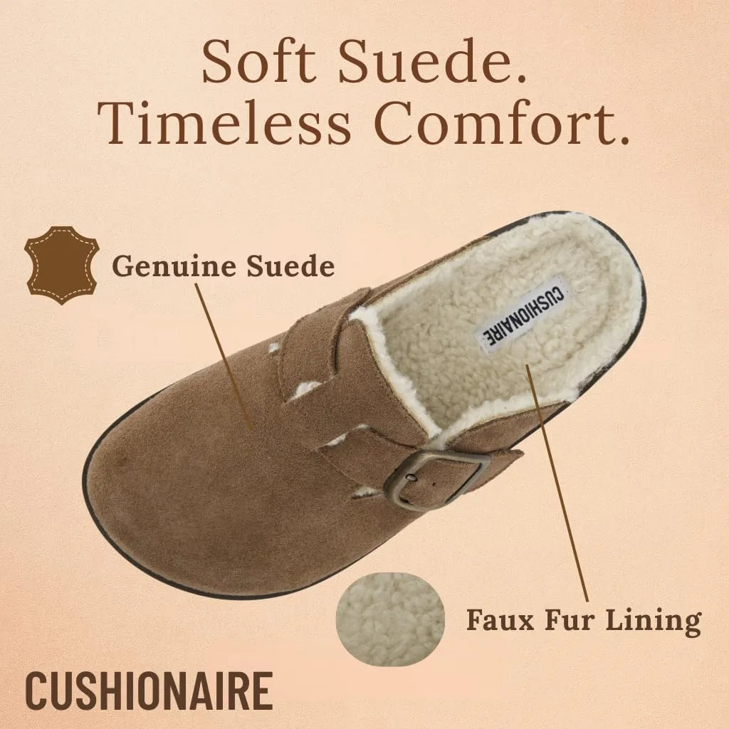 CUSHIONAIRE Blain Fur Genuine Suede Clogs for Women, Cozy Slip-On Womens Slipp view 5