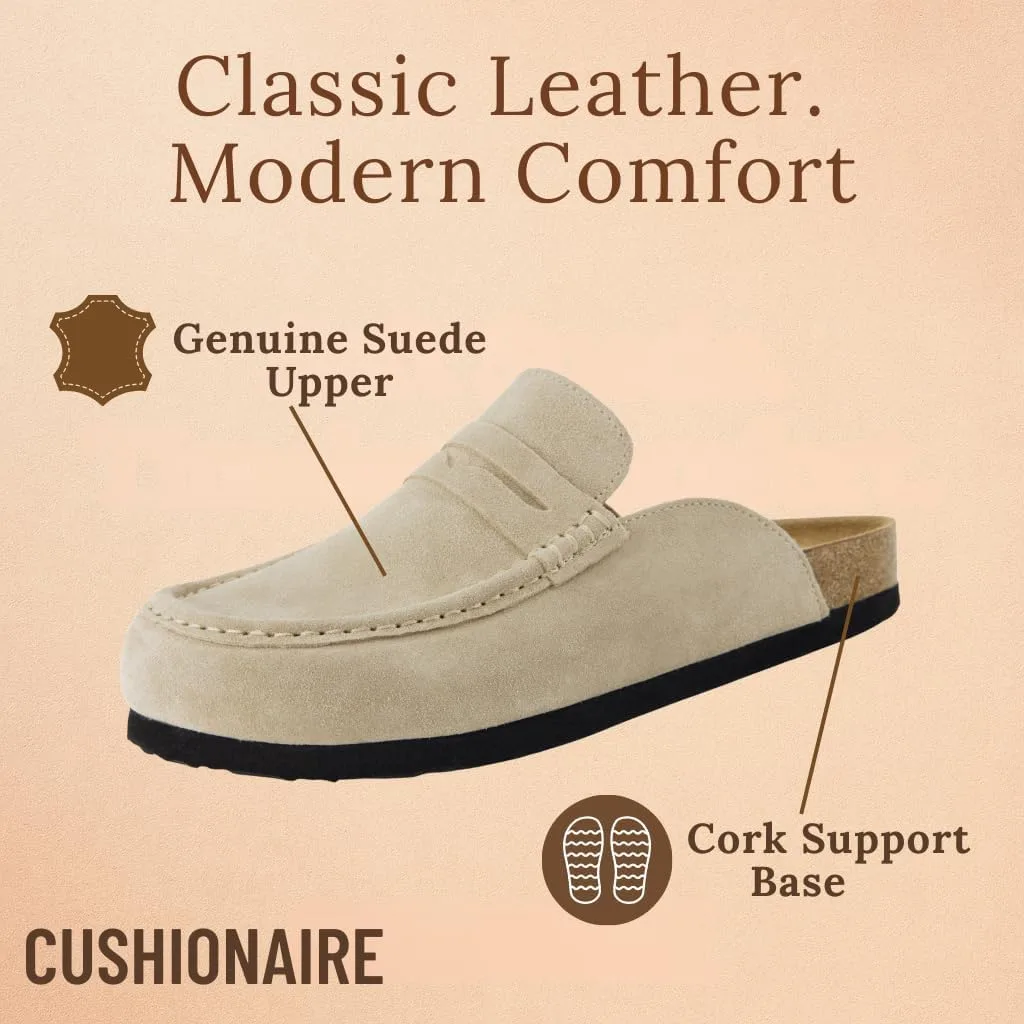 CUSHIONAIRE Fondu Genuine Leather Mule Clogs for Women, Comfortable Slip On Wo view 5