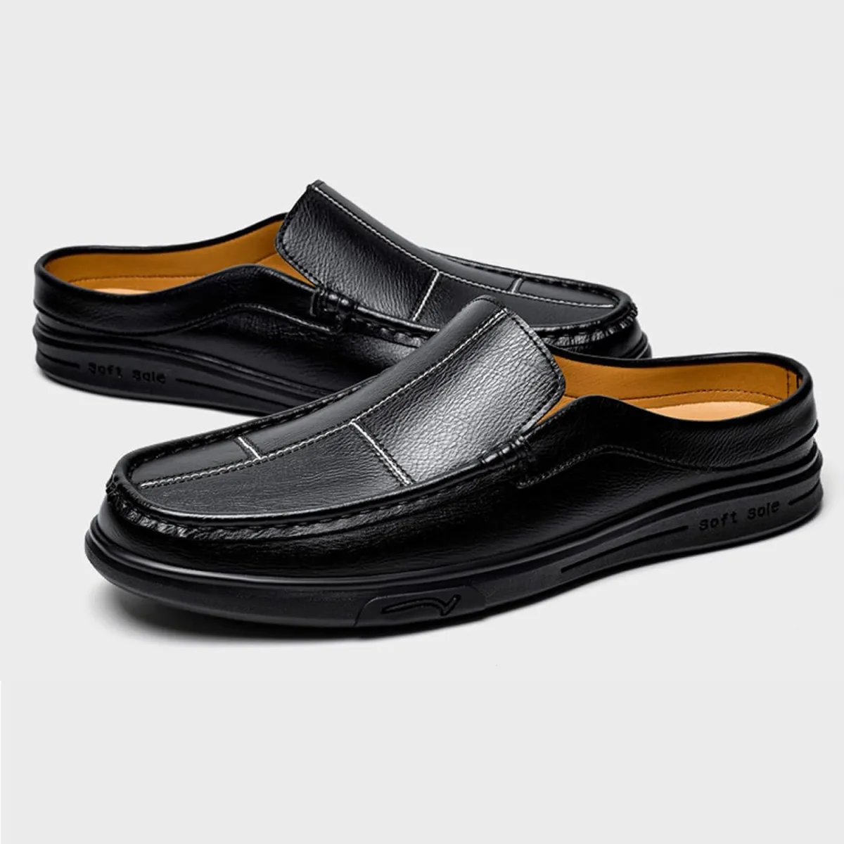 Men's Handmade Flat Mules Clogs Comfortable Slip On Lightweight Breathable Non view 4