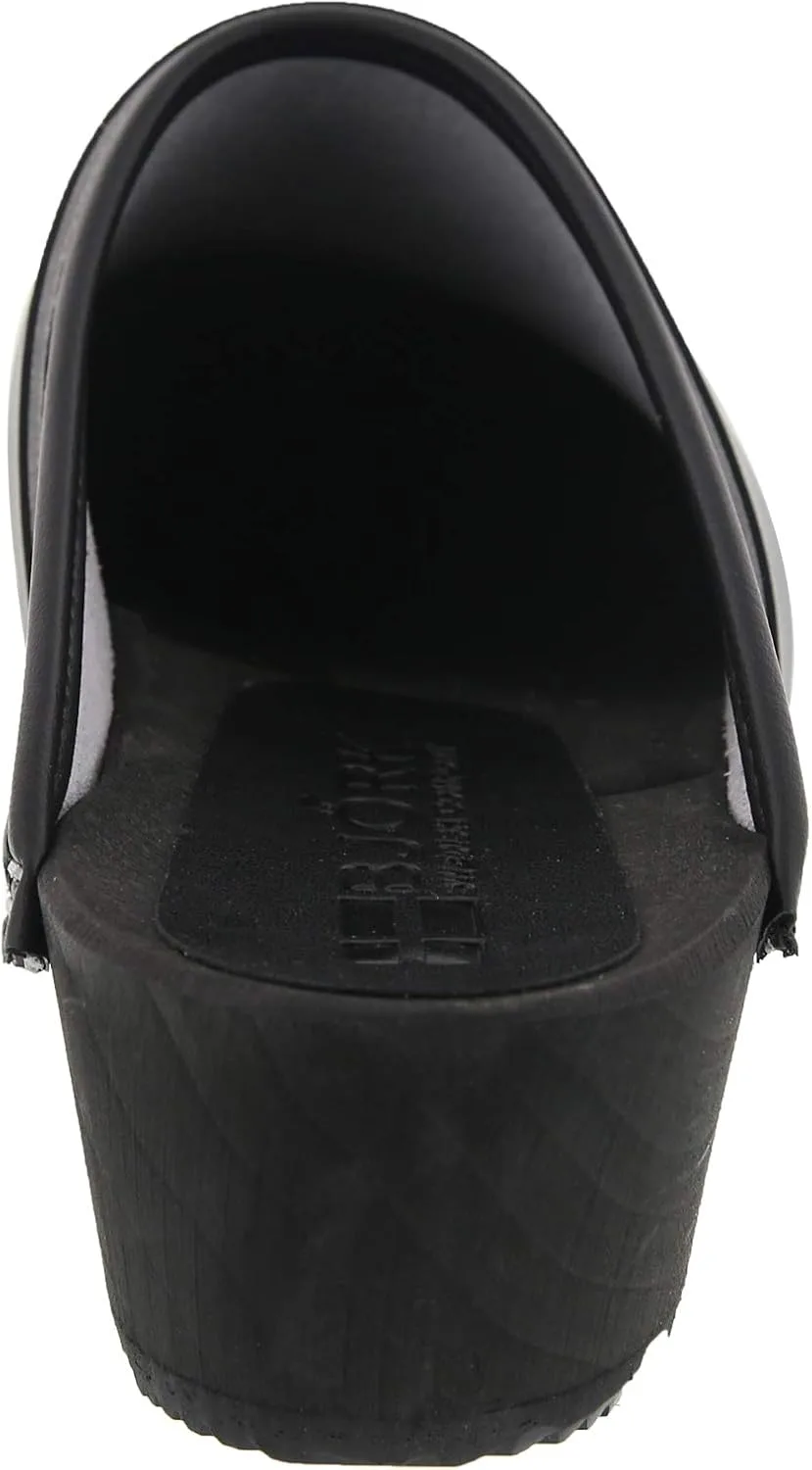 Bjork Maja Wood Open Back Leather Clogs view 5