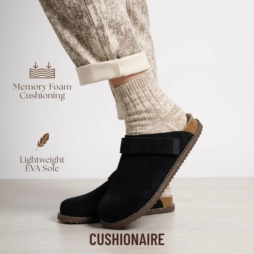 CUSHIONAIRE Boulder Genuine Leather Clogs for Women, Adjustable Swivel Back St view 4