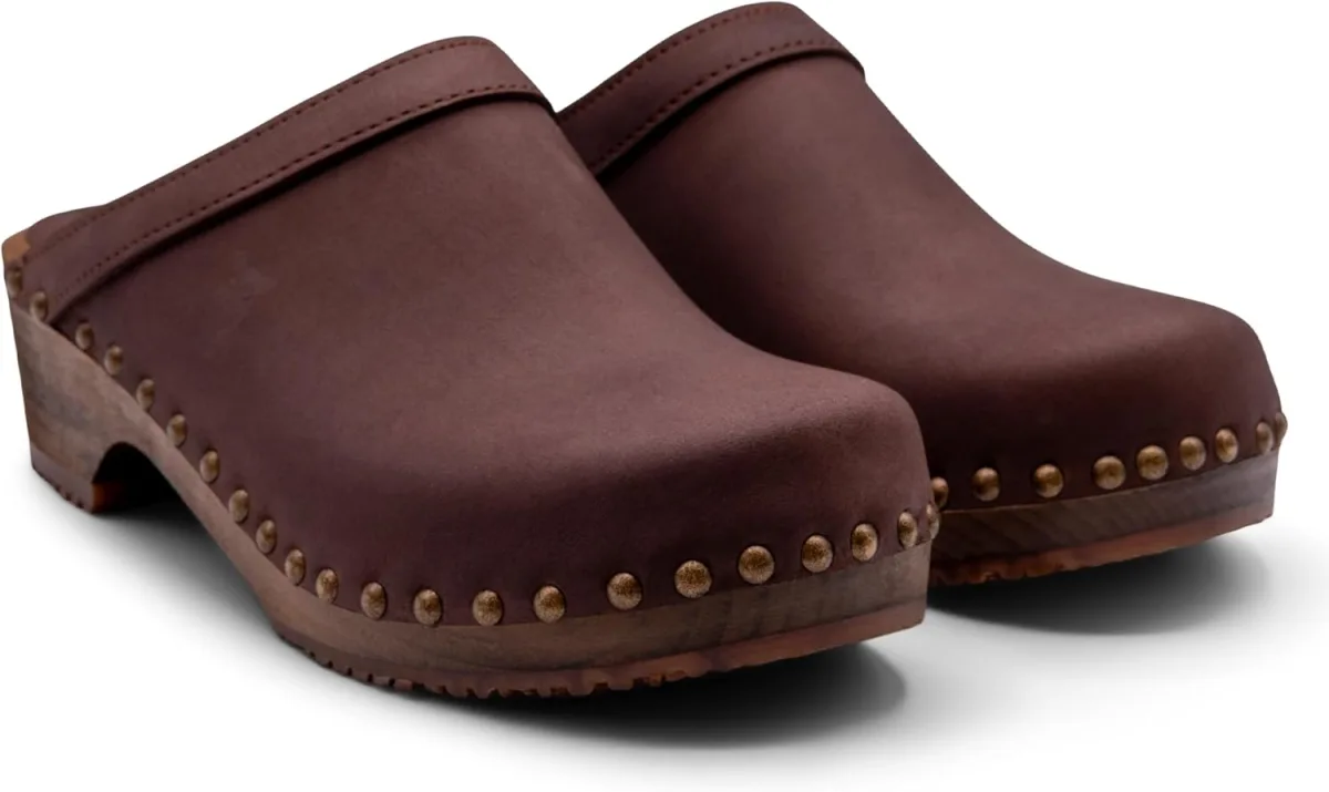 Sandgrens Handmade Swedish Wood Clogs for Women, Low Heel Mule view 4