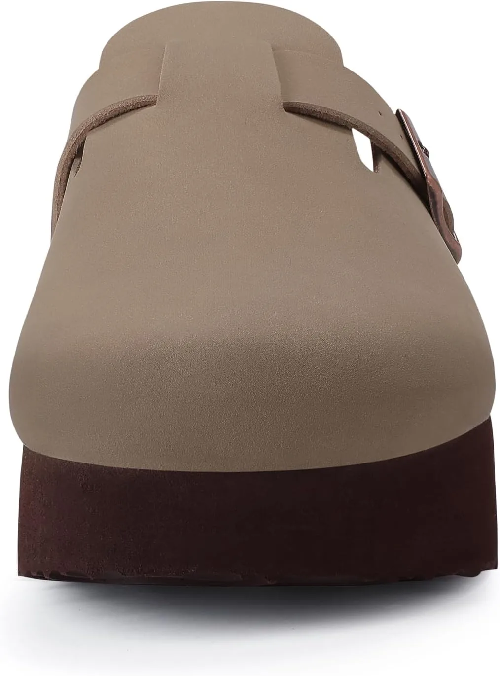 KIDMI Women's Platform Clogs Leather Mules Cork Footbed Potato Shoes view 4