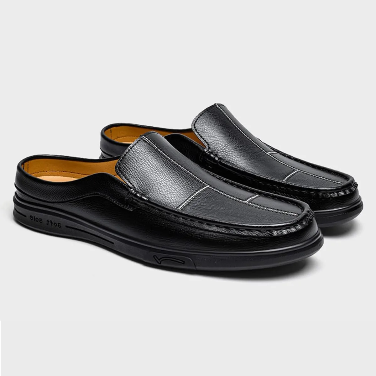 Men's Handmade Flat Mules Clogs Comfortable Slip On Lightweight Breathable Non view 5