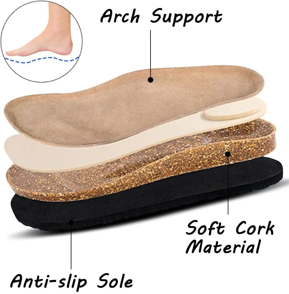 Clogs for Women Suede Soft Leather Clogs Classic Cork Slip on Shoes Antislip S view 2