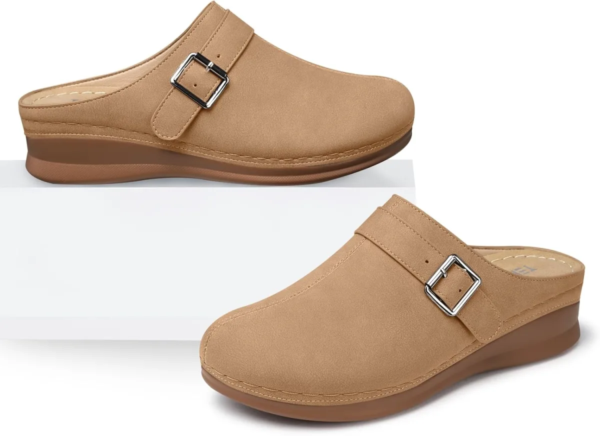 TEMOFON Clogs for Women Slip on Mules: Walking Comfortable, Non Slip, Closed T view 6