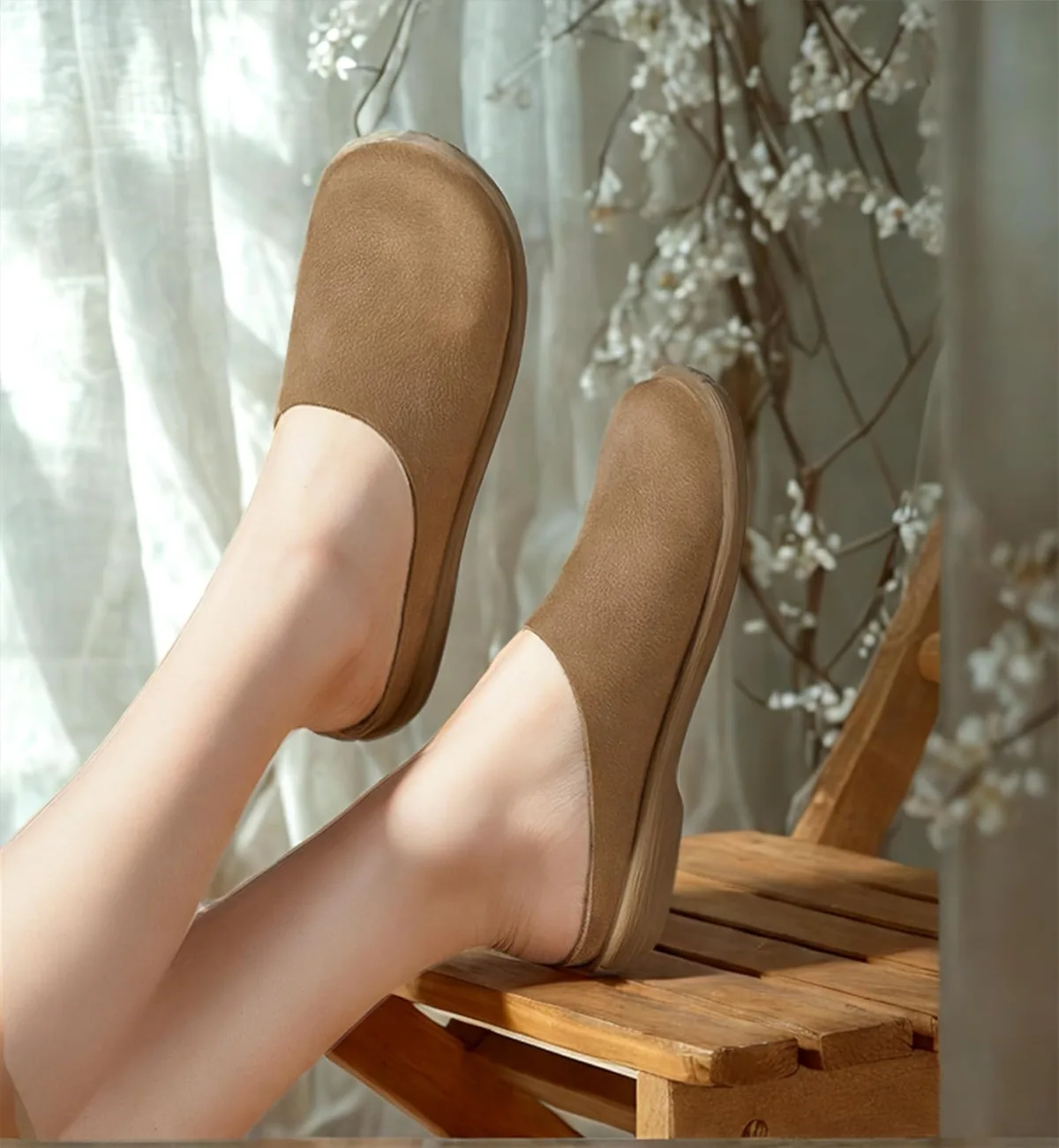 Women's Casual Fashion Mule Clog Comfortable Indoor Outdoor All Day Leather Up view 6