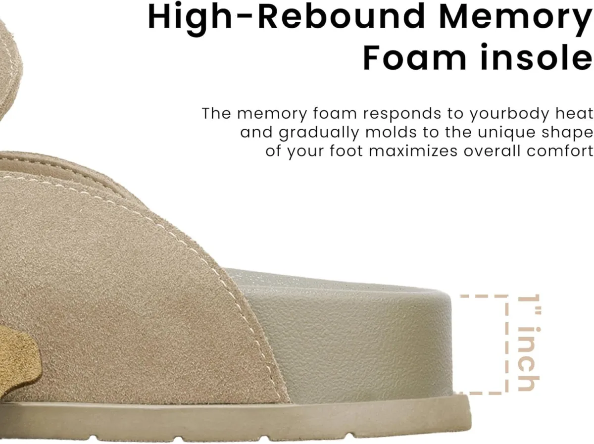 100% Genuine Leather Women's Suede Clogs Slip On Mules with Memory Foam Arch S view 6