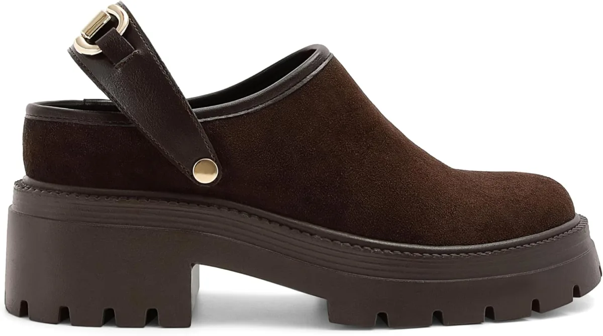SOVANYOU Platform Clogs for Women Chunky Mules Suede Loafer Slides Comfortable view 4