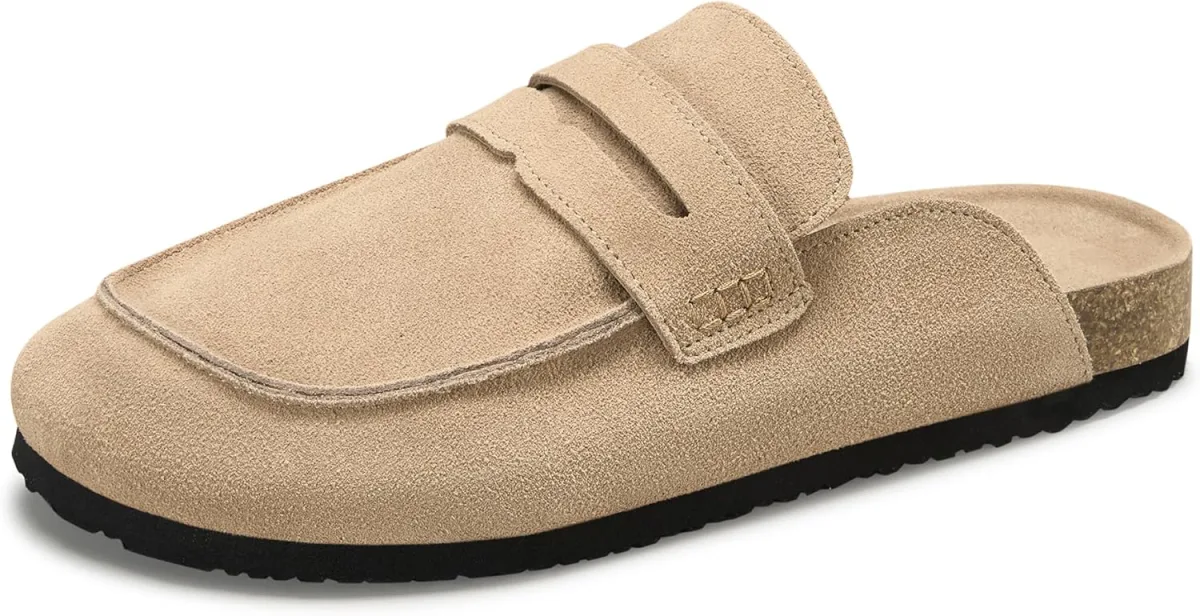 100% Genuine Leather Clogs for Women Non-Slip Platform Mules & Suede Clogs for view 3