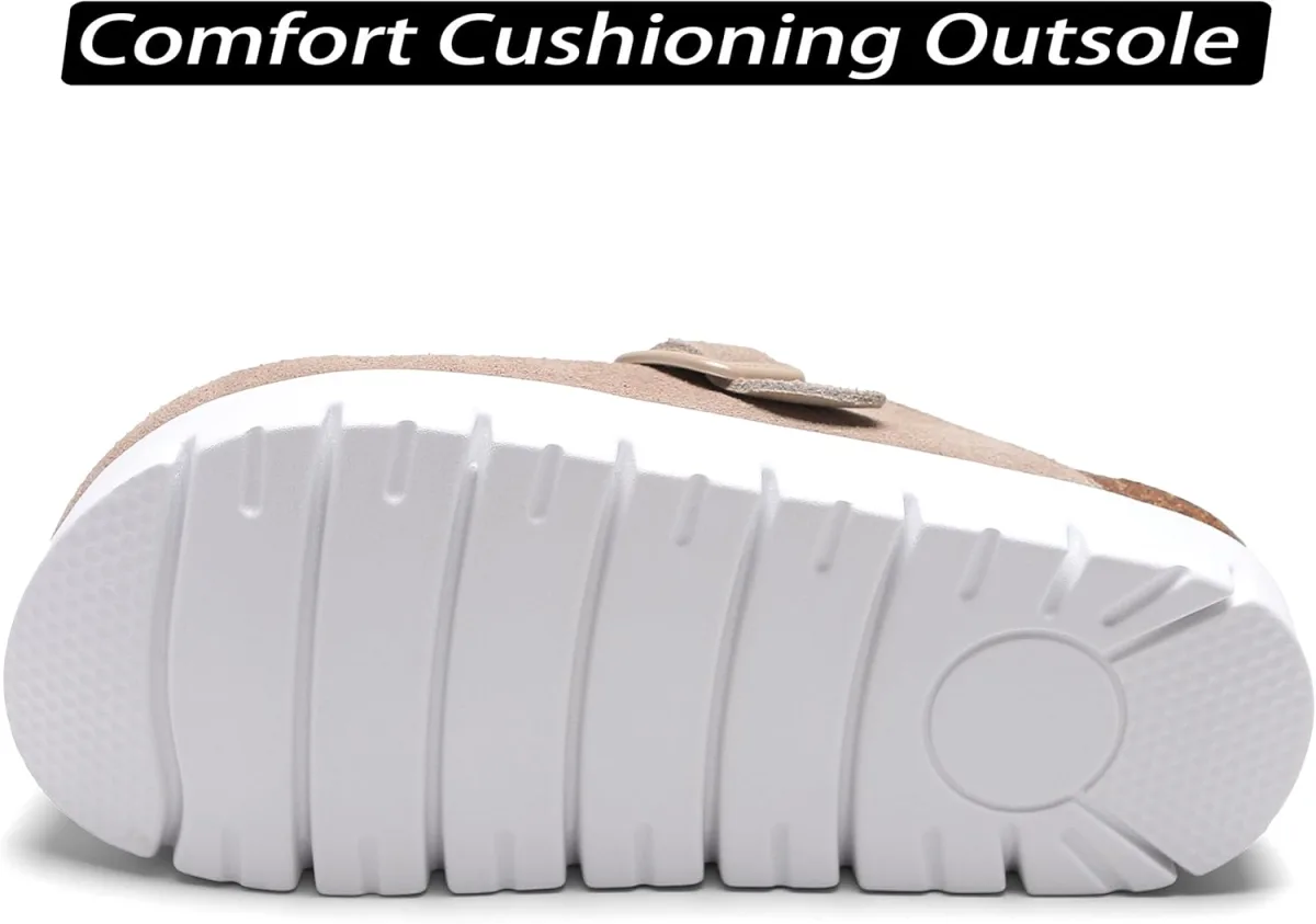 Genuine Suede Clogs for Women Platform Shoes，Leather Comfort Potato Shoes Chun view 6