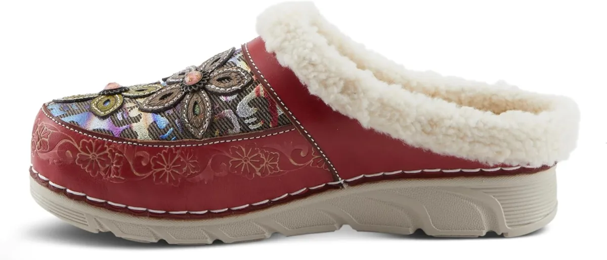 Spring Step L'Artiste Honestela Women’s Embossed Leather Clogs with Tapestry U view 2