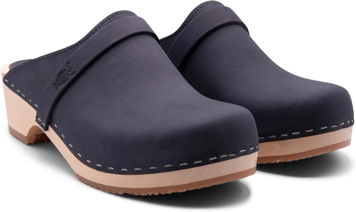 Sandgrens Handmade Swedish Wood Clogs for Women, Low Heel Mule view 6