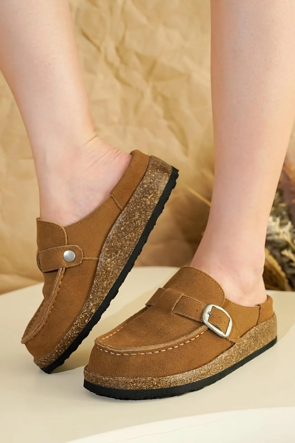 Project Cloud 100% Genuine Leather Moccasin-Style Clogs for Women view 5