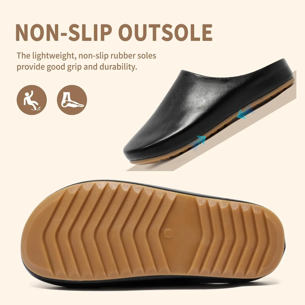 Clogs for Women Leather Women's Mules & Clogs with Soft Footbed Arch Support S view 5