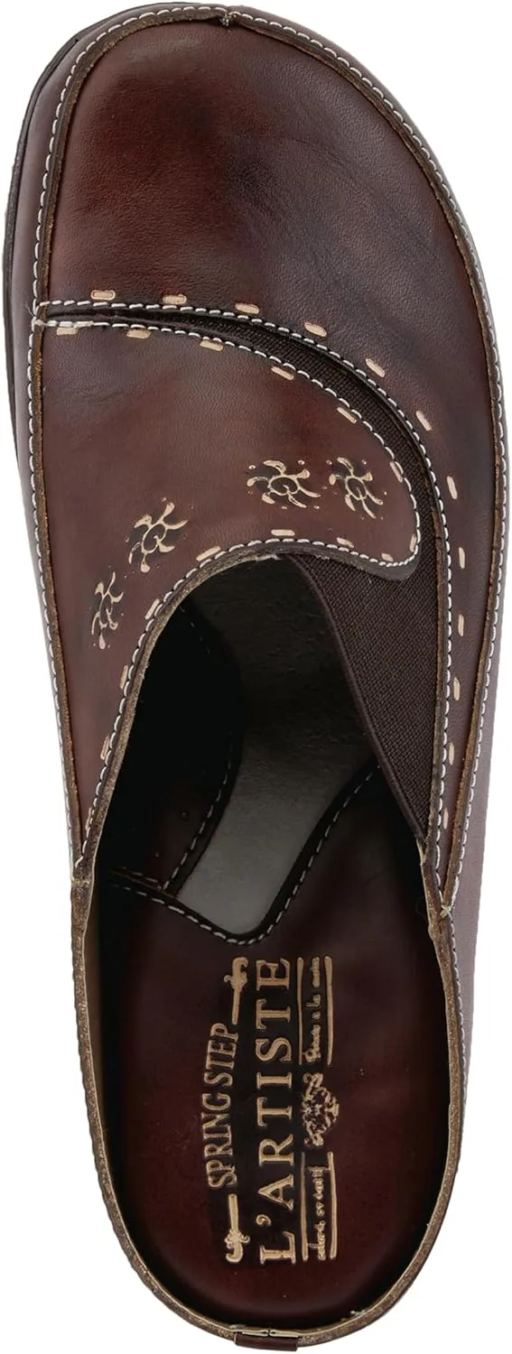 Spring Step L’Artiste Women’s Chino Leather Clog– Hand-Painted Open-Back Clogs view 3