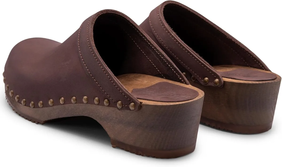 Sandgrens Handmade Swedish Wood Clogs for Women, Low Heel Mule view 5