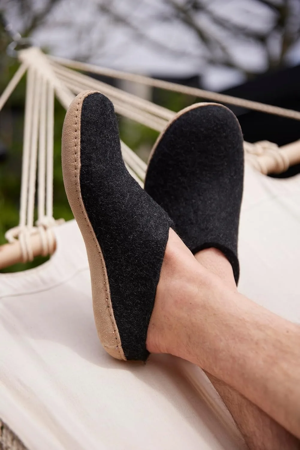 Glerups 100% quality wool mix Slipper with leather sole view 6