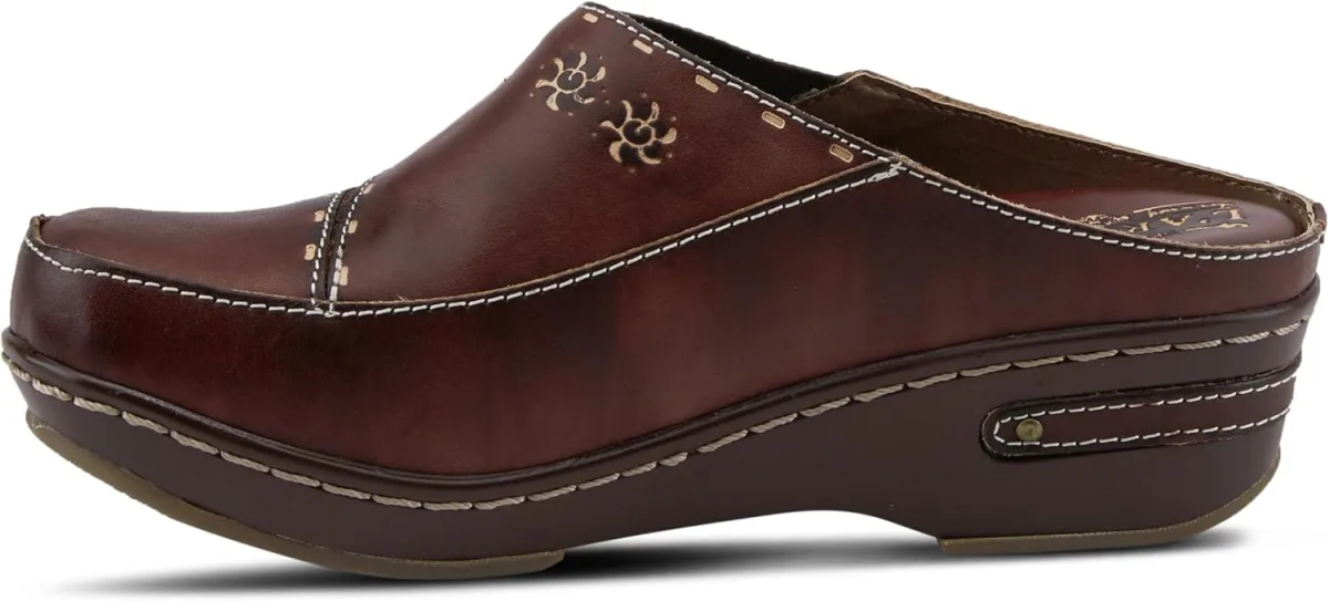 Spring Step L’Artiste Women’s Chino Leather Clog– Hand-Painted Open-Back Clogs view 2