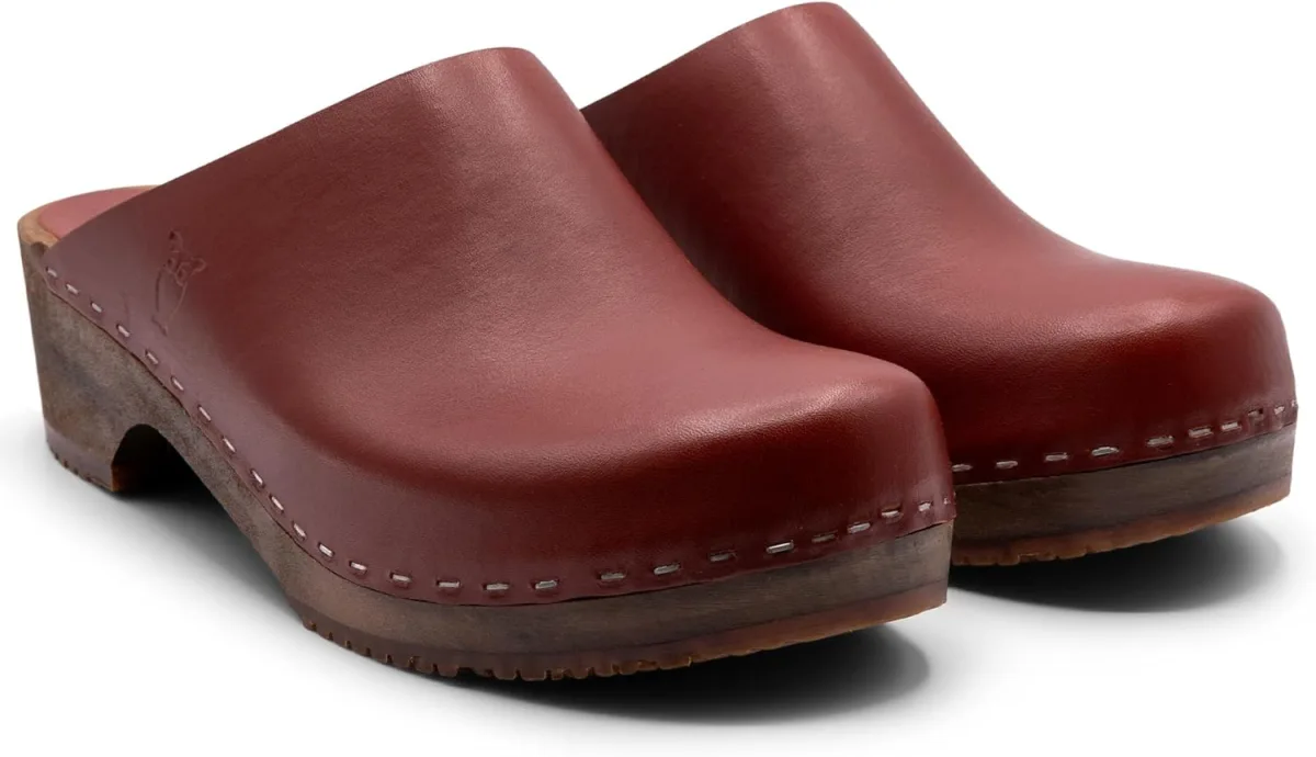 Sandgrens Handmade Swedish Wood Clogs for Women, Low Heel Mule view 5