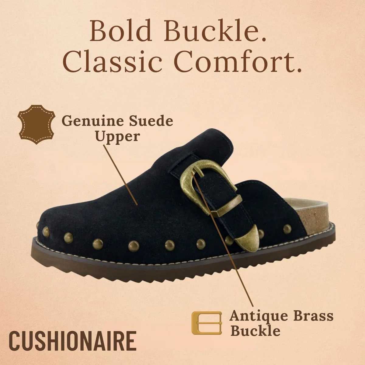 CUSHIONAIRE Bronco Slip On Mule Womens Shoes view 5
