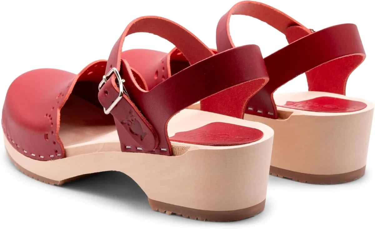 Sandgrens Handmade Swedish Wood Clogs for Women, Low Heel Sandals view 5