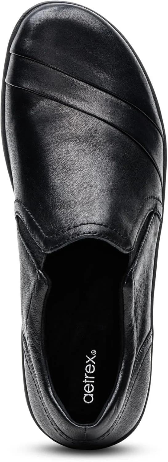 Aetrex Women's Helena Arch Support Slip-On Shoes, Leather Upper, Removable Ins view 5