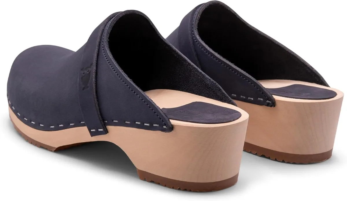 Sandgrens Handmade Swedish Wood Clogs for Women, Low Heel Mule view 5