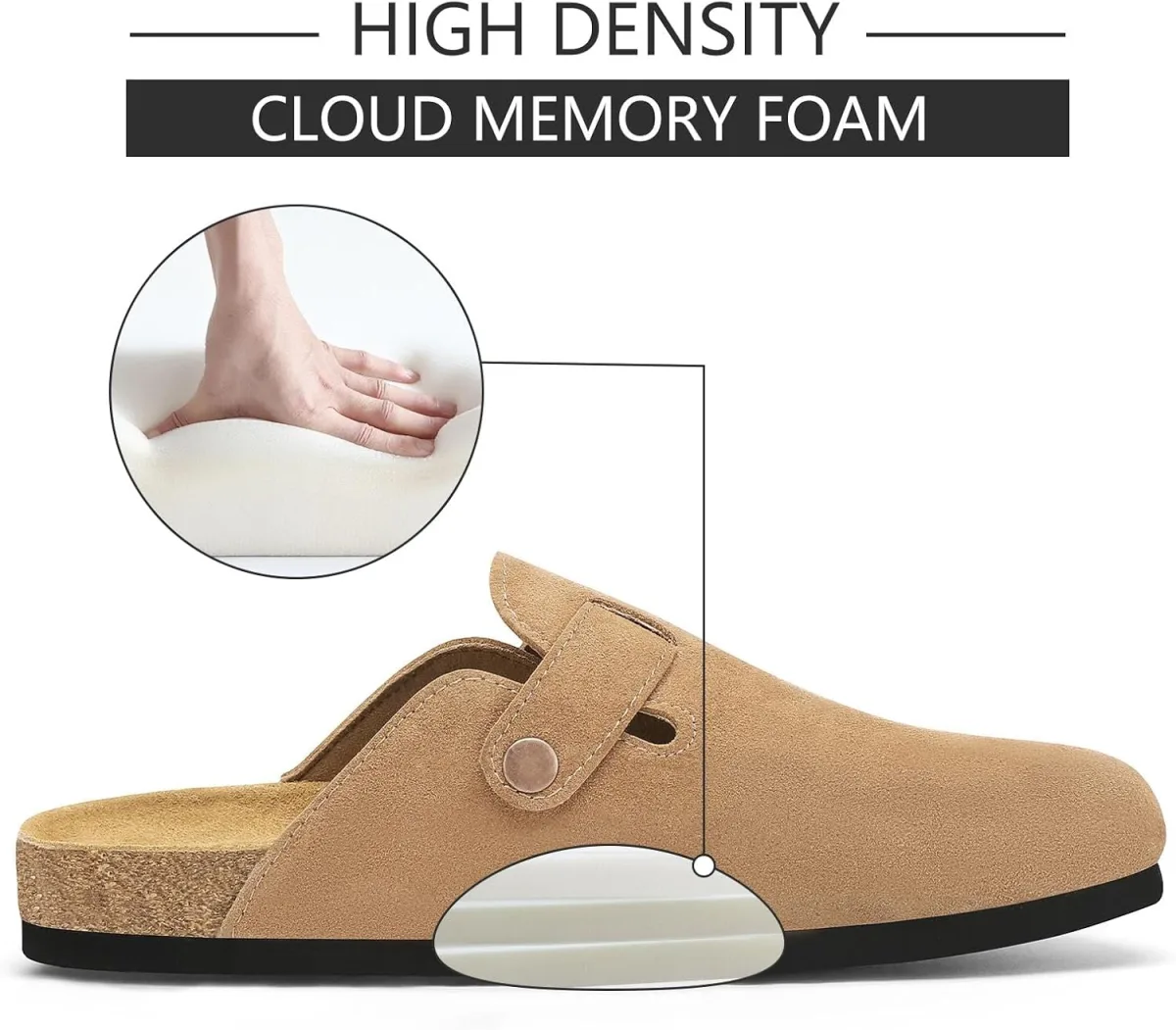 Cork Footbed Suede Clogs for Women view 6