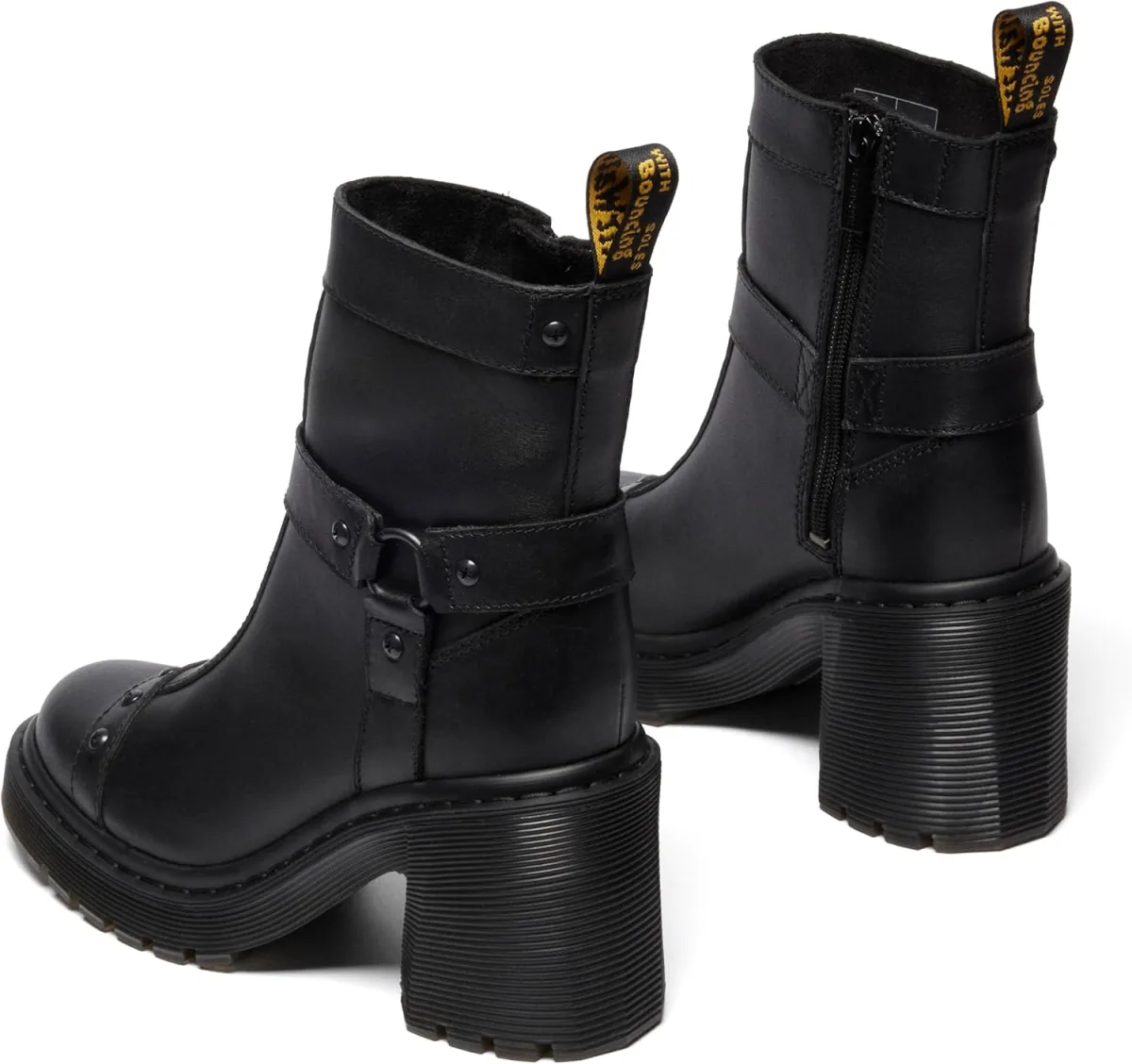 Dr. Martens Women's Spence Harness Flare Heel Leather Chelsea Boots view 3